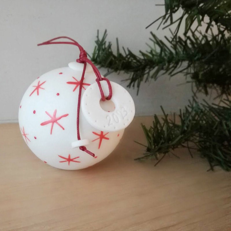 Porcelain Christmas ball, Xmas ball ornament, bauble ornament 2026