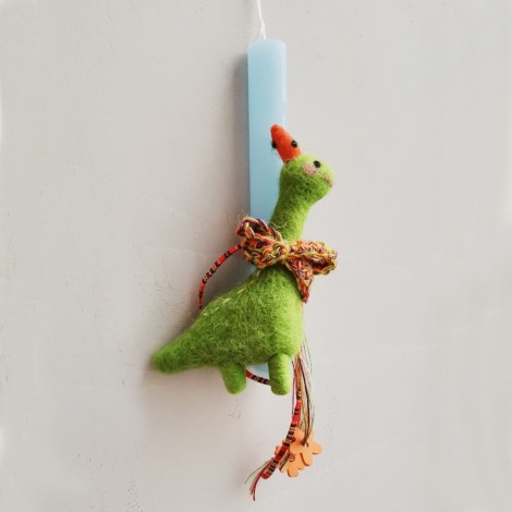 Dinosaur Easter candle