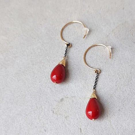 Drop coral earrings 2