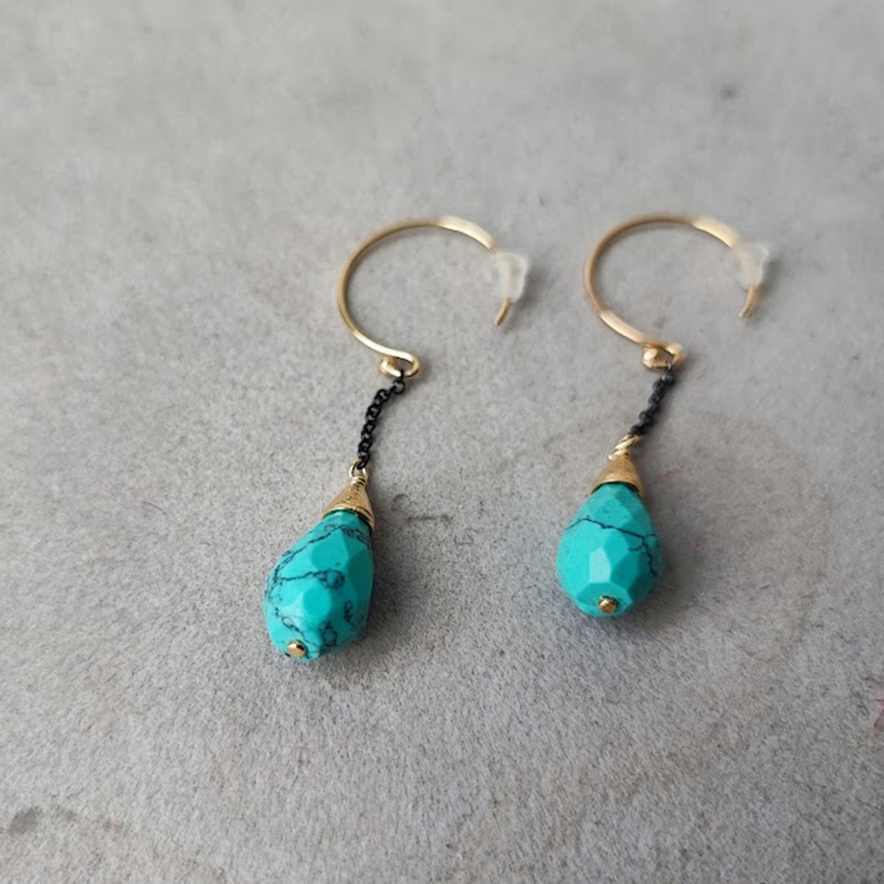 Drop turquoise earrings