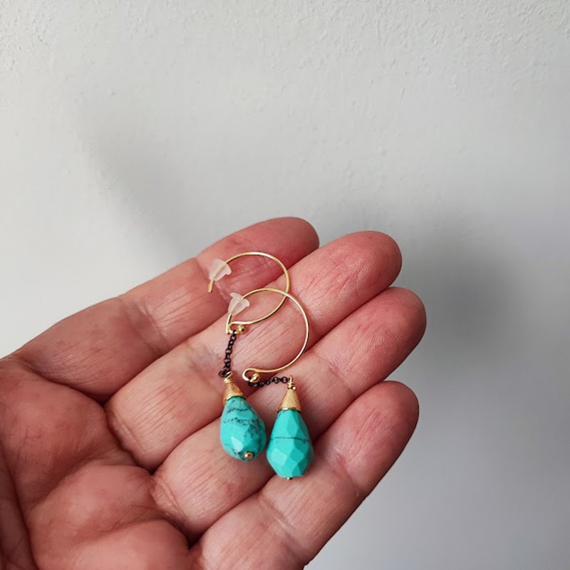 Drop turquoise earrings