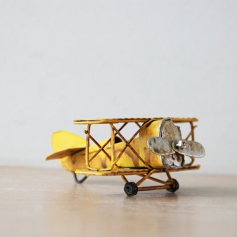 Yellow miniature aeroplane,...