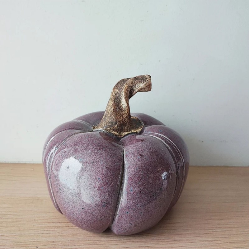 Purple ceramic pumpkin