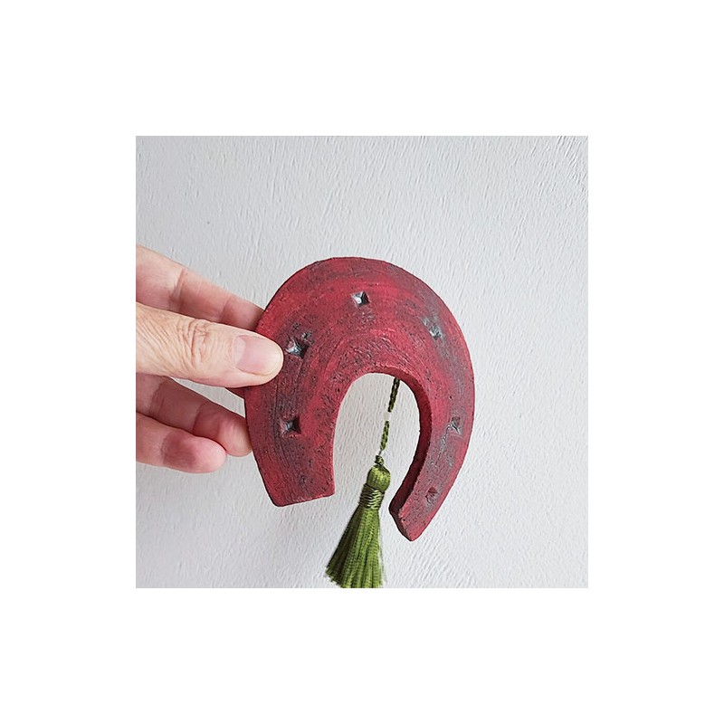 Red ceramic horseshoe