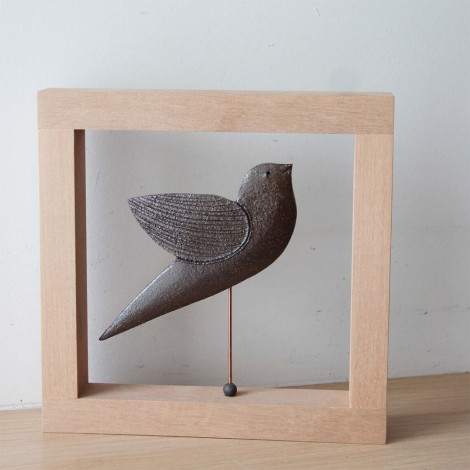 Ceramic bird sculpture