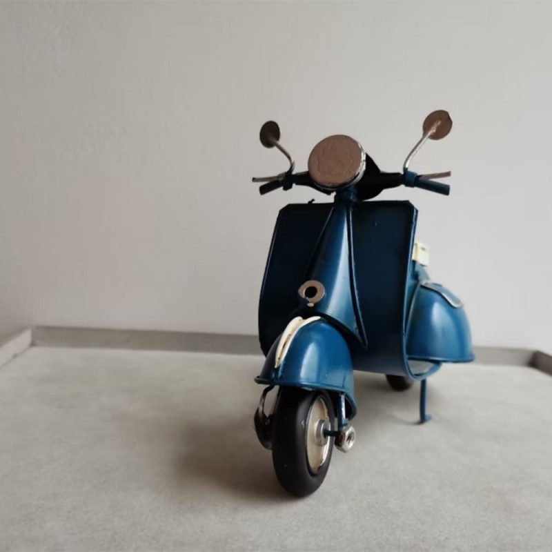 Blue scooter miniature, vintage, collectible, Italian style scooter