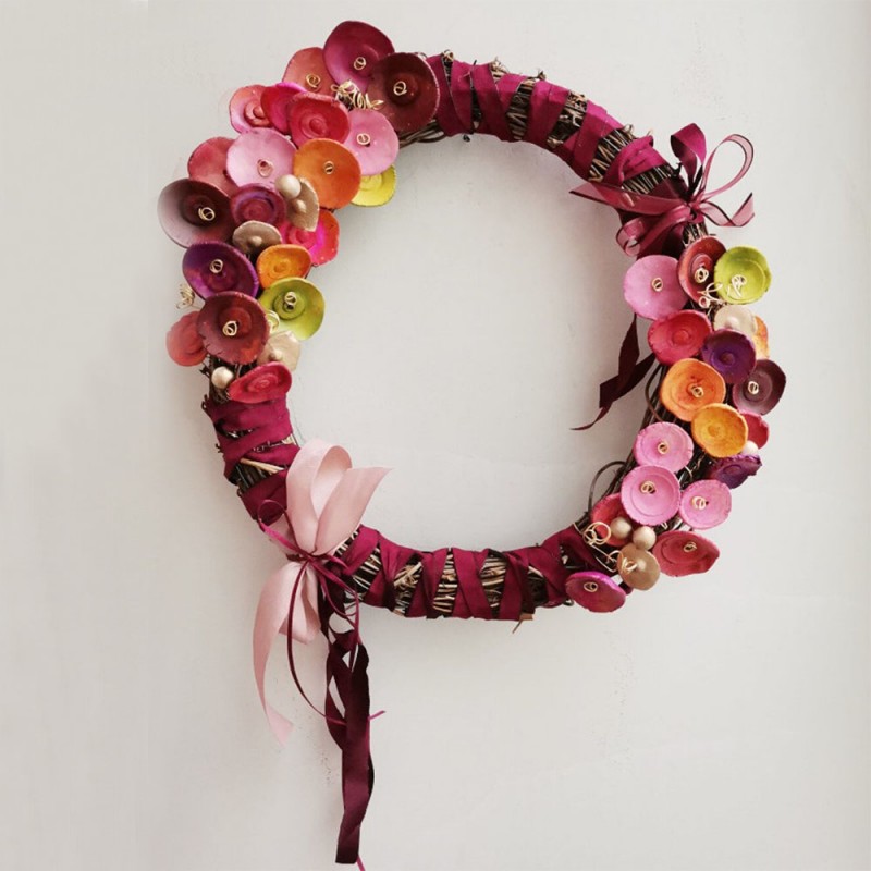 Spring flowers wreath