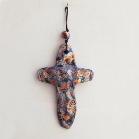 Boho ceramic cross