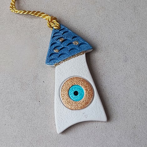 Ceramic house ornament with a tassel 2