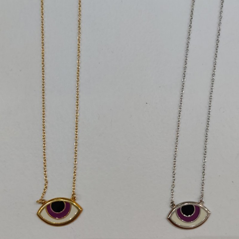 Silver eye necklace