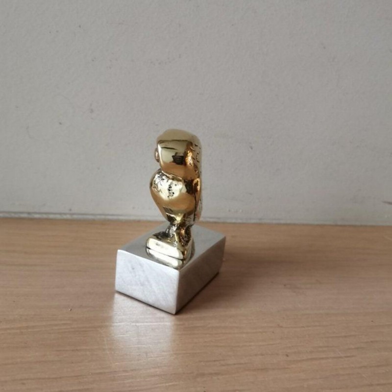 Brass owl sculpture, 6,6χ4,4 cm.