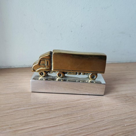 Brass truck miniature, 8 x 3 x 4.5 cm.