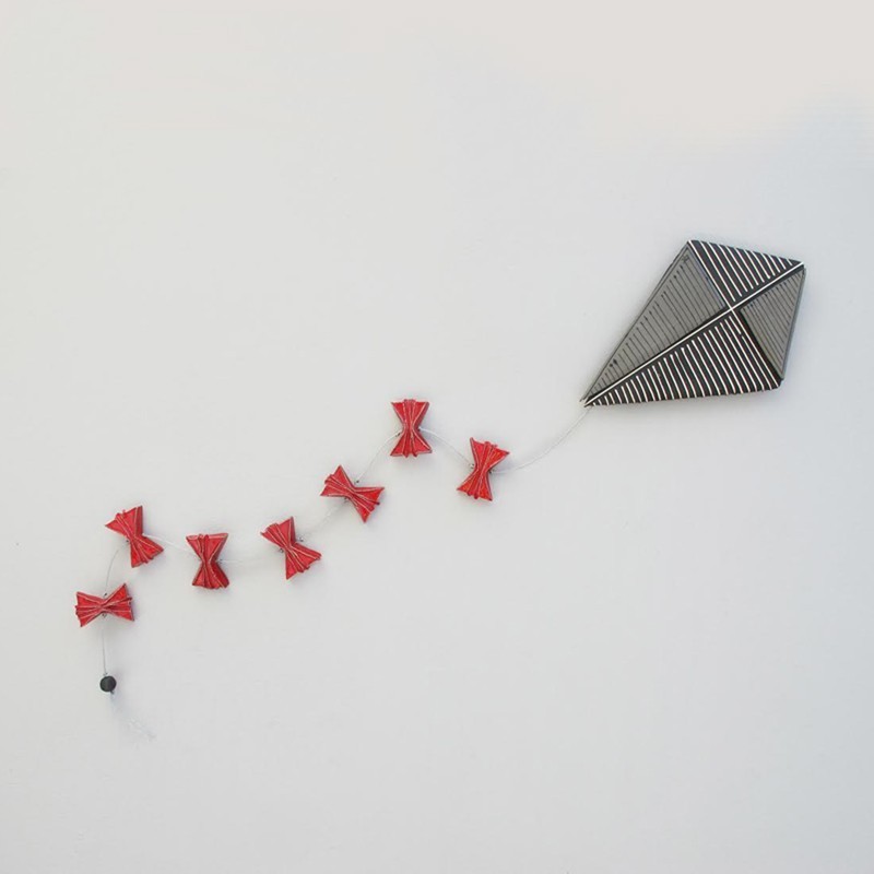 Ceramic kite wall sculpture