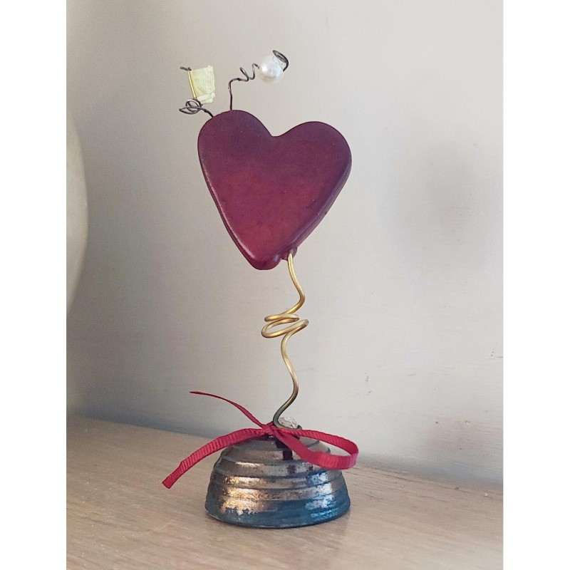 Ceramic red heart, small ceramic, heart  Valenitnes red heart decor