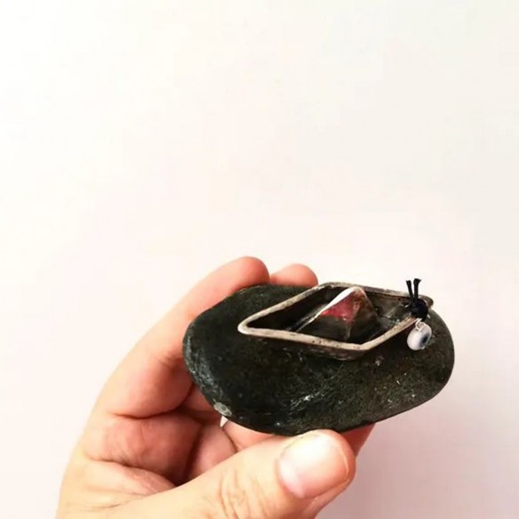 Paperboat silver sculpture, 2026 lucky boat, tiny alloy paperboat