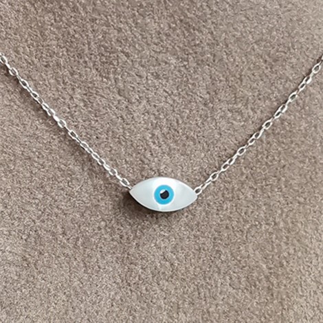 Silver eye necklace, length 44 εκ. 2