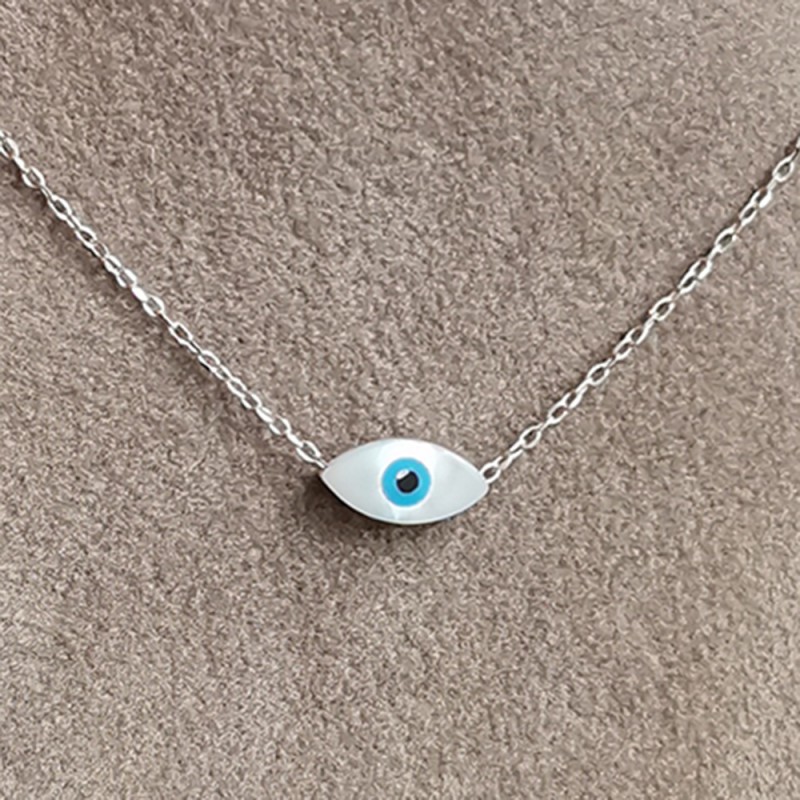 Silver eye necklace, length 44 εκ.