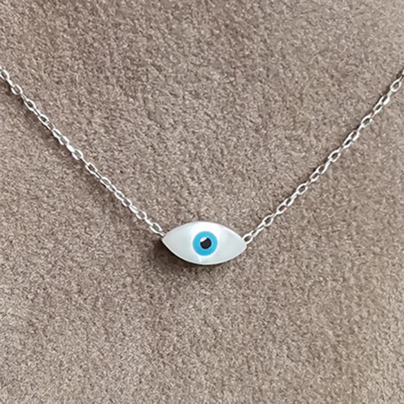 Silver eye necklace, length 44 εκ.