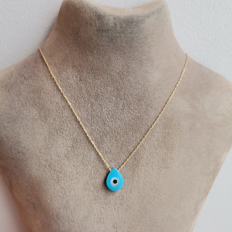 Eye necklace on gold chain, length 44 εκ.