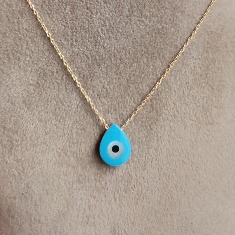 Eye necklace on gold chain, length 44 εκ. 2