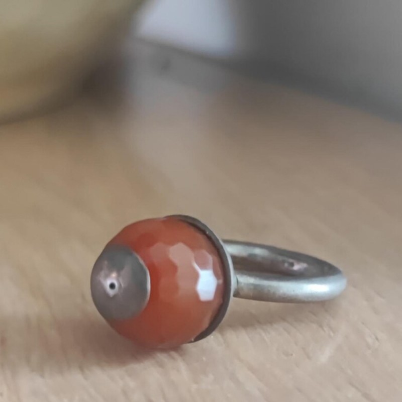 Carnelian silver ring