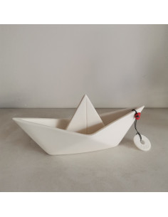 Porcelain big paper boat, 21X9 cm.