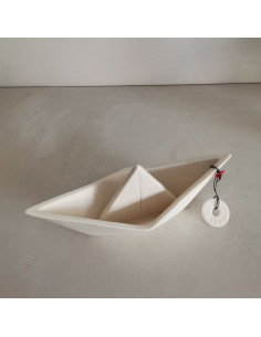 Porcelain big paper boat, 21X9 cm. 2