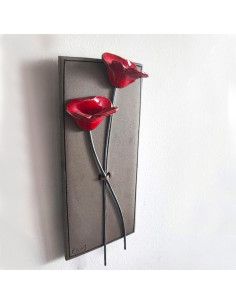 Red poppies wall decor, 26 x 11,50 cm. 2