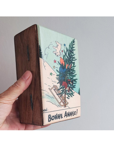 Christmas wooden box , 15x10 cm.