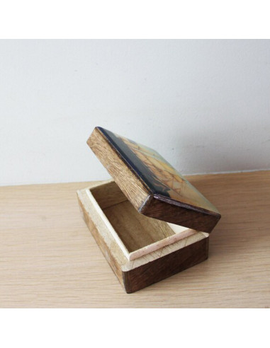 Boat and mermaid box, 15x10 cm.
