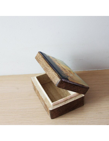 Boat and mermaid box, 15x10 cm.
