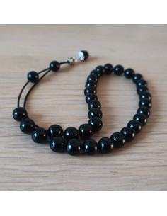 Black onyx worry beads set , 24 cm.
