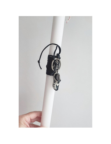 Football Easter candle, white PAOK team candle for boys and teens