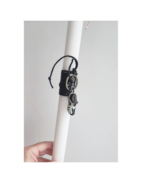 Football Easter candle, white PAOK team candle for boys and teens