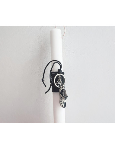 Football Easter candle, white PAOK team candle for boys and teens