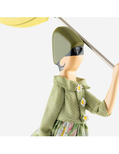 Wooden table lamp, girl with umbrella lamp 2