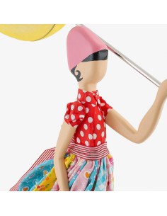 Wooden table lamp, girl with umbrella lamp 2