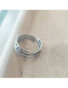 Silver multi band ring 2