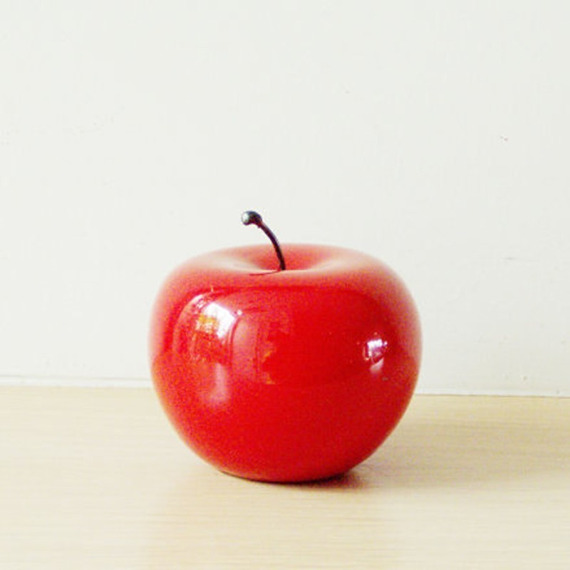 Red apple sculpture, ceramic apple in...