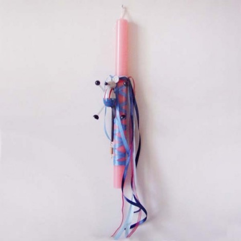 Pink Easter candle with...