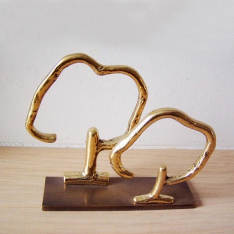 Brass trees outline metal...
