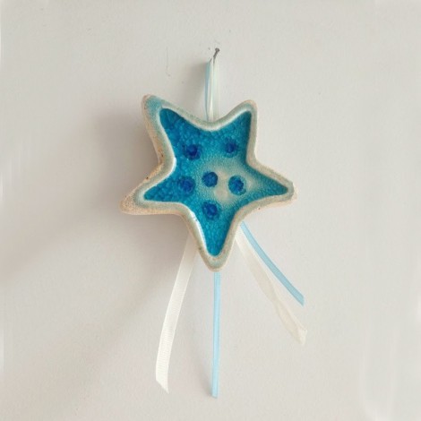 Blue starfish wall hanging,...