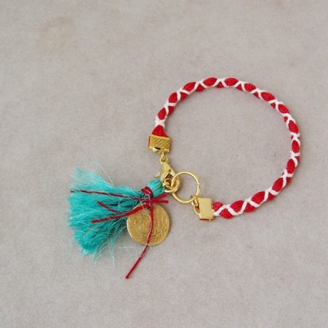 Red and white March bracelet