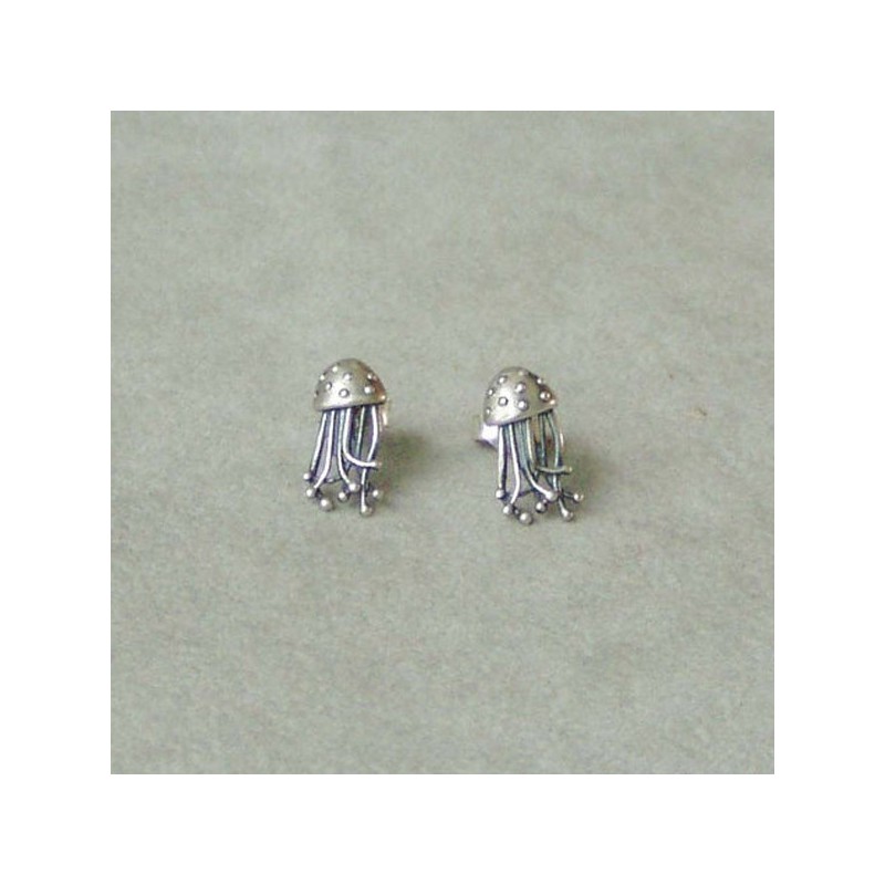 Silver jellyfish earrings