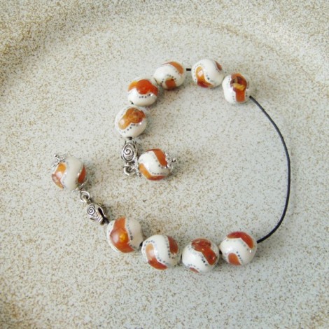 Silver begleri set with camel bone beads