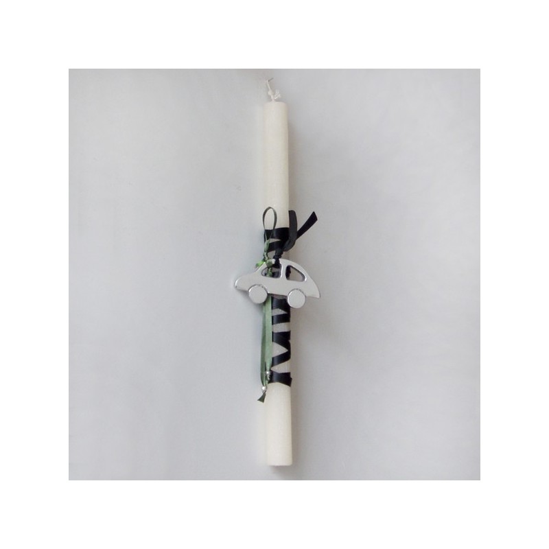 Greek Easter candle with large,silver...