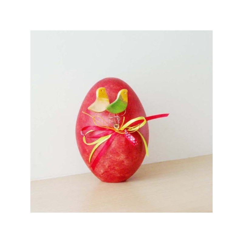 Red Easter egg sculpture, ceramic...