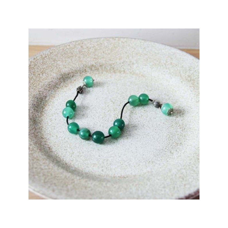 Green agate worrybeads, sterling silver and green agate, Greek begleri, prayer beads- mala, open worry beads, mens gift
