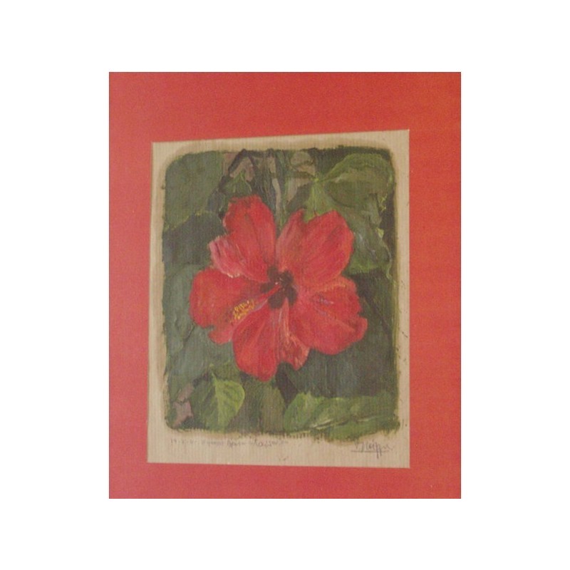 Red hibiscus painting