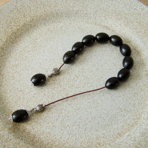 Silver begleri set with ebony beads